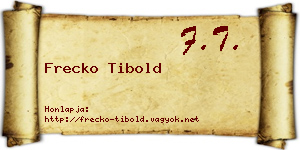 Frecko Tibold névjegykártya